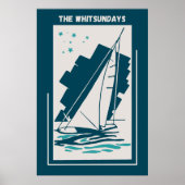 Poster Whitsundays in Queensland - Voile Vintage (Devant)
