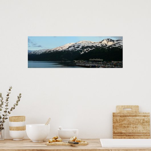 Poster Whittier at Dusk Pittoresque Alaska Photographie (Cuisine)