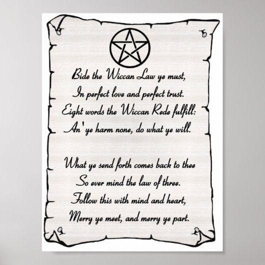 Poster Wiccan Rede (Devant)