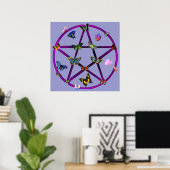 Poster Wiccan Star et Butterflies (Bureau à domicile)