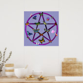 Poster Wiccan Star et Butterflies (Cuisine)