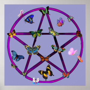 Poster Wiccan Star et Butterflies
