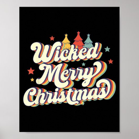Poster Wicked Merry Christmas Retro Groovy New England Xm (Devant)