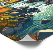 Poster Wicklow Mountains National Park Irlande River Art (Coin)