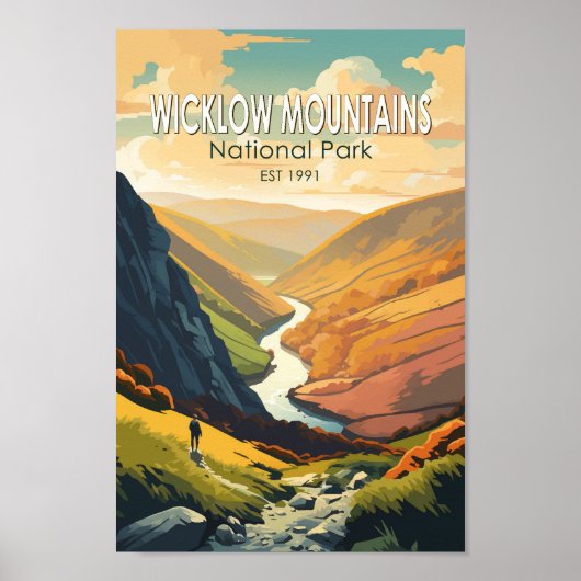 Poster Wicklow Mountains National Park Irlande Travel Art (Devant)