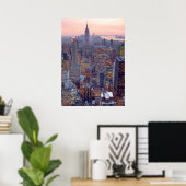 Poster Wide view of Manhattan at sunset (Bureau à domicile)