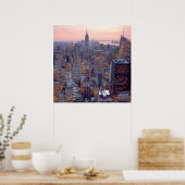 Poster Wide view of Manhattan at sunset (Cuisine)