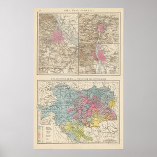 Poster Wien, Prag, BudaPest Map