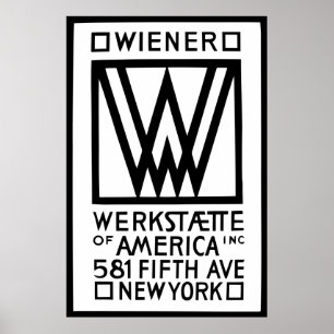 Poster Wiener Werkstaette monochrome d'Amérique