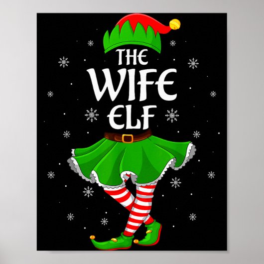Poster Wife Elf Christmas Family Girls Women Elf Squad Xm (Devant)