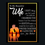 Poster Wife Gifts | Letter To My Wife Love From Husband<br><div class="desc">Wife Gifts | To My Beautiful Wife Forever Together I Love You Love From Husband</div>