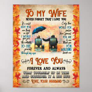 Poster Wife Gifts Letter To My Wife Love From Husband