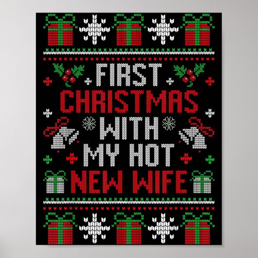 Poster Wife Husband First Christmas Just Married Christma (Devant)