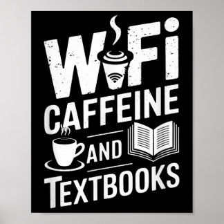 Poster Wifi Caféine Et Manuels Scolaires 