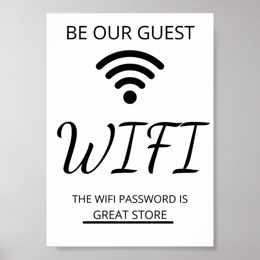 Poster Wifi Network and Password Business Retail (Devant)