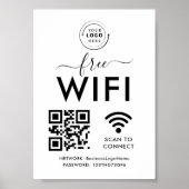 Poster Wifi Network et QR Code Scan Business Retail (Devant)
