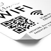 Poster Wifi Network et QR Code Scan Business Retail (Coin)