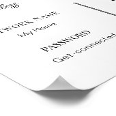 Poster WIFI Network Password QR Code Black & White Modern (Coin)