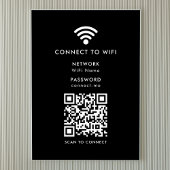 Poster Wifi Network | QR Code Internet Password Black