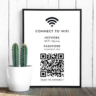 Poster Wifi Network   QR Code Internet Scan to Connect