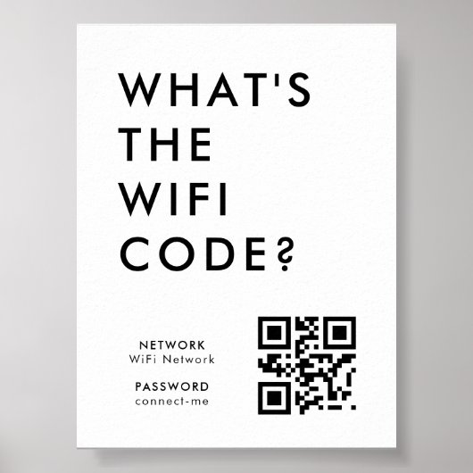 Poster Wifi Password | QR Code Scan to Connect  (Devant)