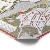 Poster Wight Island, gravée par Jodocus Hondius (Coin)