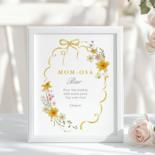 Poster Wiildflower Mom-osa Bar Baby shower Floral Bow