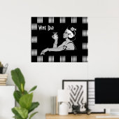 Poster wijn Deco Stripe Black White (Thuiskantoor)
