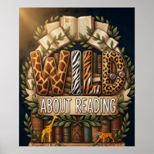 Poster 'Wild About Reading', Safari Jungle Klaslok