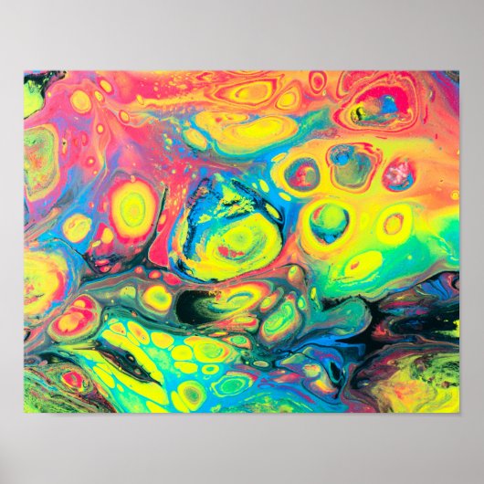 Poster Wild Acrylic Fluide Art Abstract (Devant)