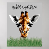 Poster Wild And Free Giraffe (Devant)