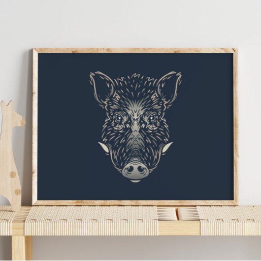 Poster Wild Boar | Forêt Animal Wild Boar Wall Imprimer