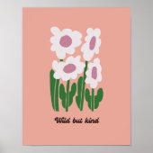 Poster Wild But Kind Retro Daisy Wall Art (Devant)