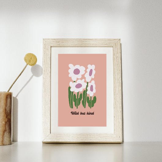 Poster Wild But Kind Retro Daisy Wall Art