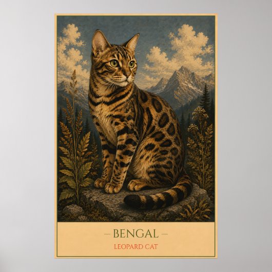 Poster Wild Elegance: Bengal Cat (Devant)