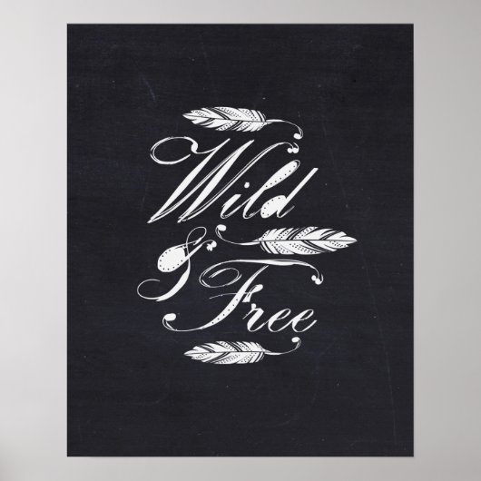 Poster Wild & Free/White-Black (Devant)