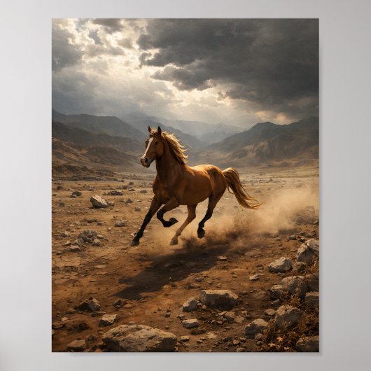 Poster Wild Horse in Motion (Devant)