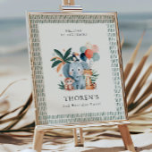 Poster Wild Jungle Theme Birthday Party Welcome