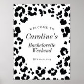 Poster Wild Leopard Print Bachelorette Party Welcome Sign (Devant)