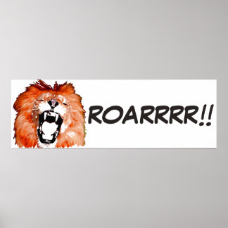 Poster Wild Lion Pop Art Style de bande dessinée Script r