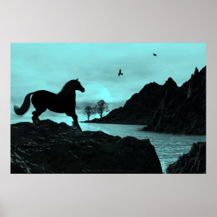 Poster Wild Night By Michelle Wilder (Teal)