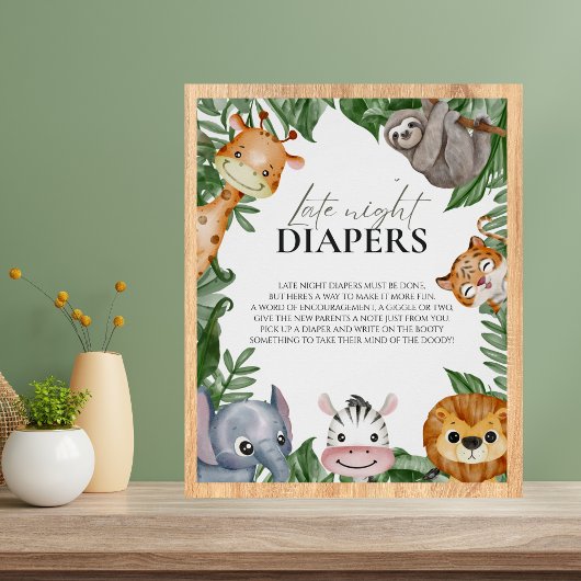 Poster Wild One Baby shower Late night Diapers