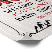 Poster Wild One Boys Rustic Plaid Baby shower de bûcheron (Coin)