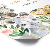 Poster Wild One Floral Safari Les bébés sont doux (Coin)