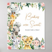 Poster Wild One Floral Safari Les bébés sont doux (Devant)