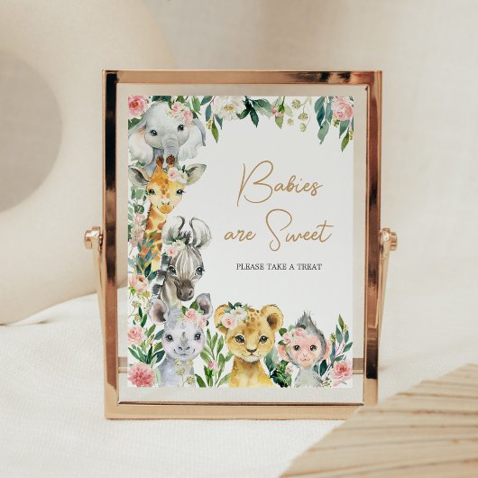 Poster Wild One Floral Safari Les bébés sont doux