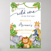 Poster Wild One on the Way Zoo Jungle Baby shower Bienven (Devant)