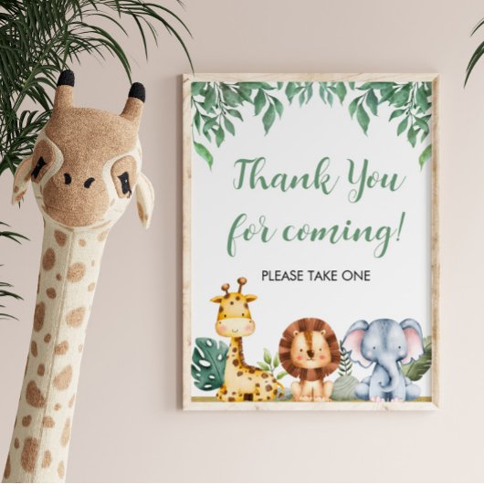Poster Wild ONE Safari Animaux Merci pour le prochain Sig