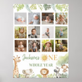 Poster Wild One Safari Animaux Première année Photo Jalon (Devant)