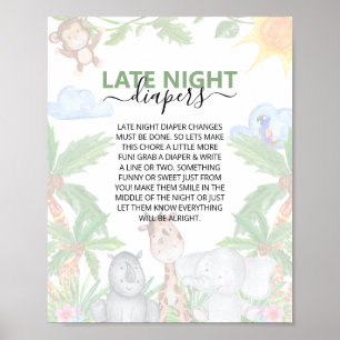 Poster Wild One Safari Baby shower tard la nuit Dehors Po